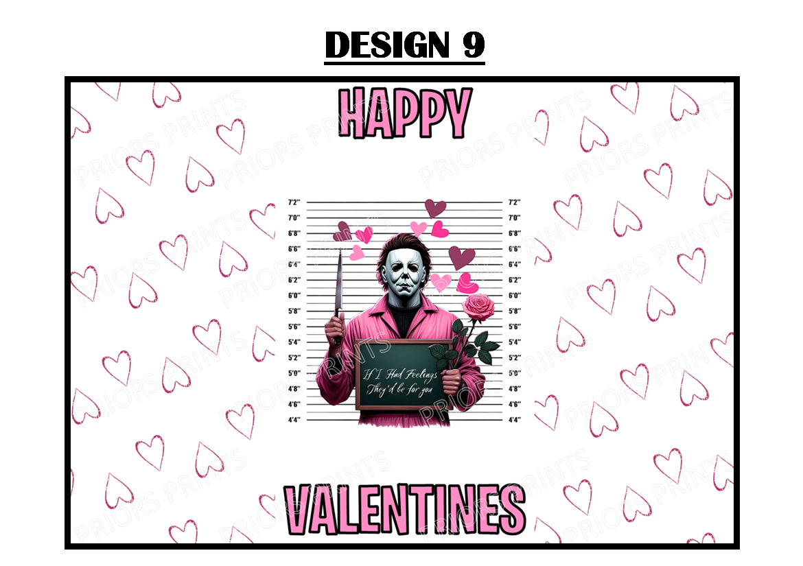 Horror Characters Valentines Chocolate Bar Wrappers (Copy)