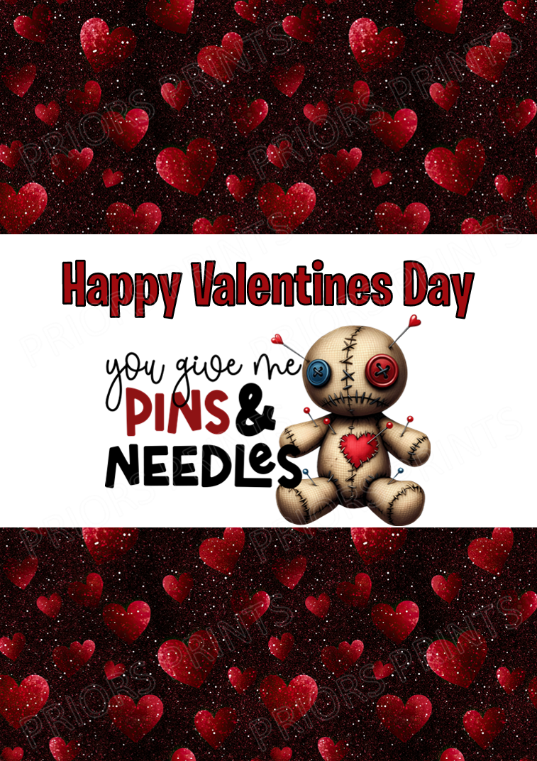 Voodoo Dolls Valentines Chocolate Bar Wrappers