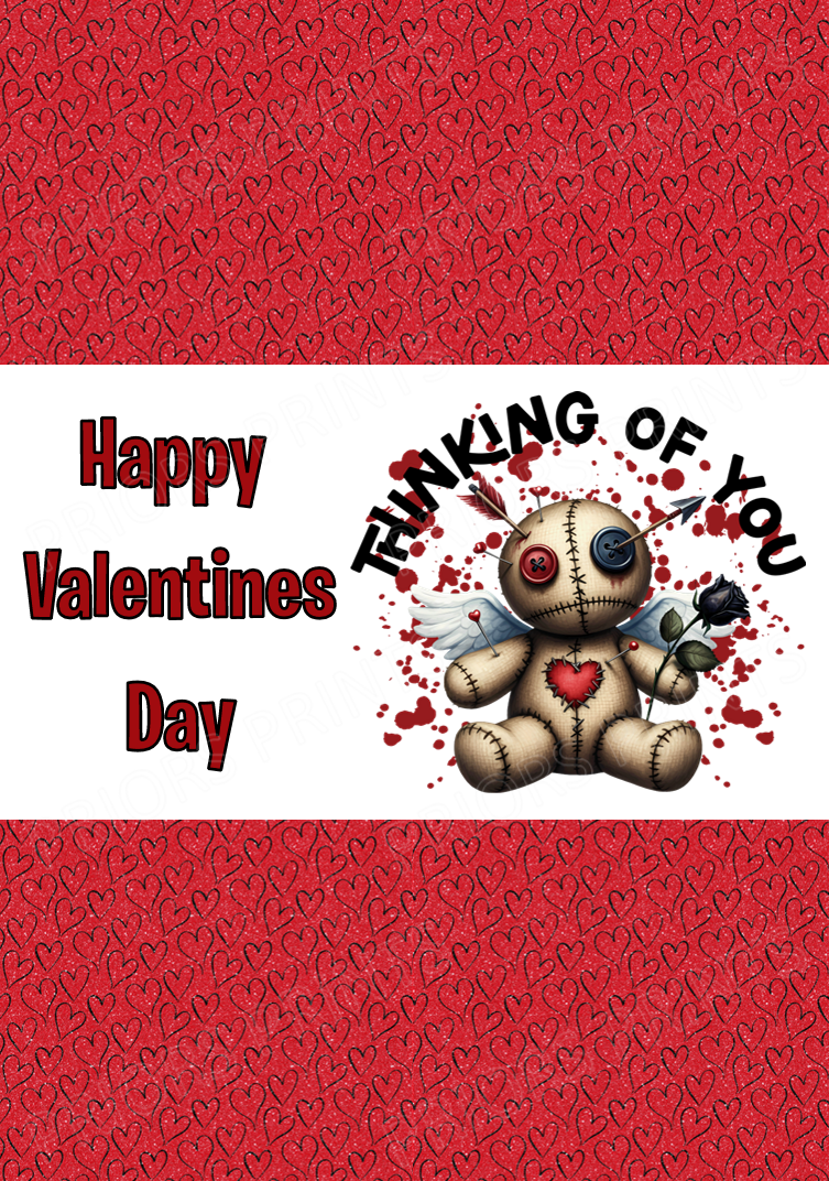 Voodoo Dolls Valentines Chocolate Bar Wrappers