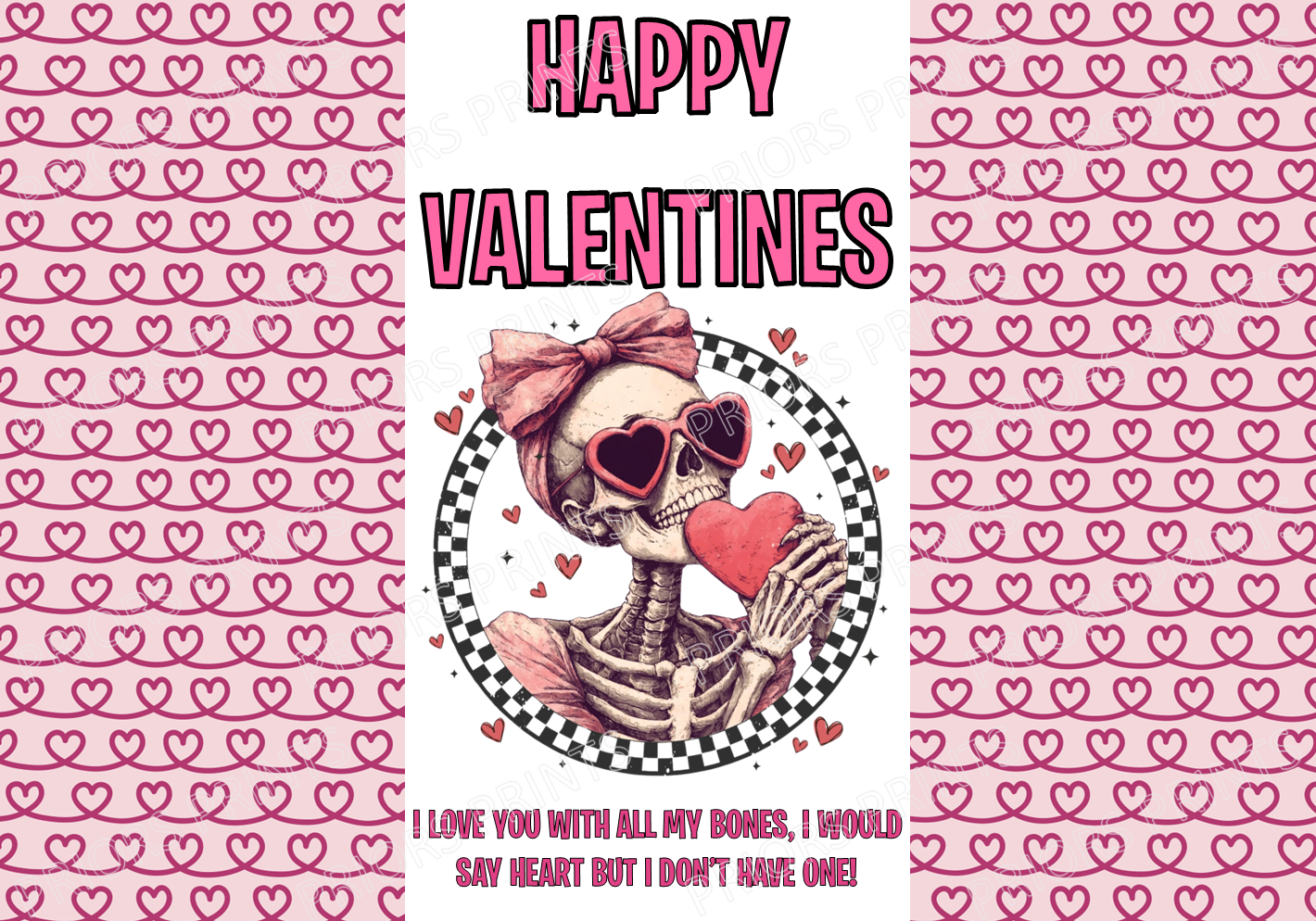 Skeleton Valentines Chocolate Bar Wrappers