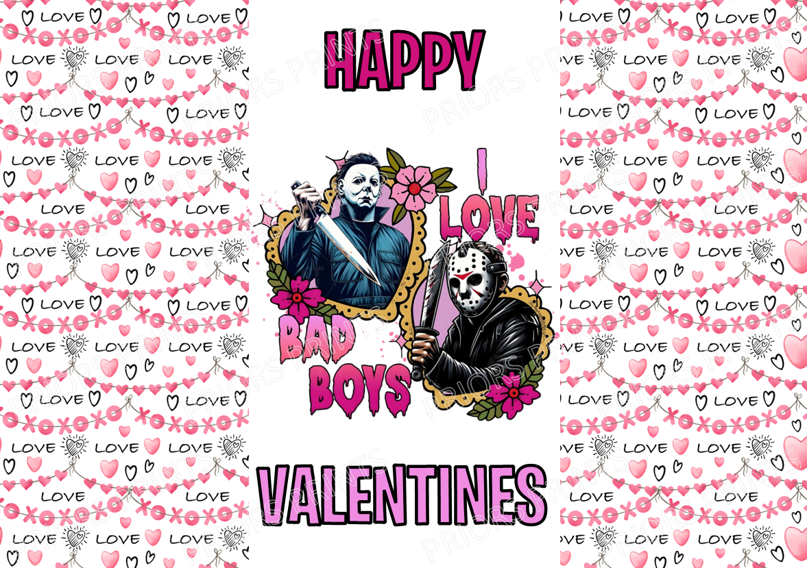 Horror Characters Valentines Chocolate Bar Wrappers (Copy)