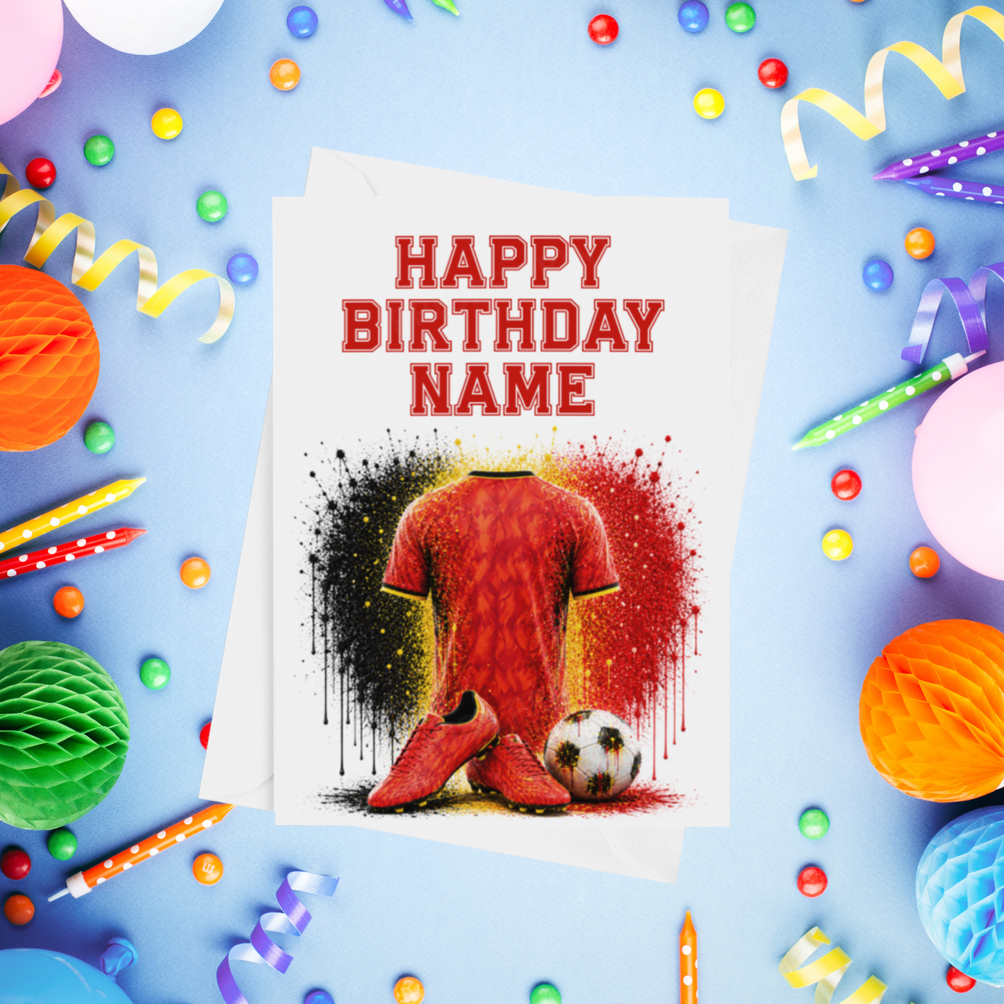 Football Shirts Personalised Birthday Card (World Teams)