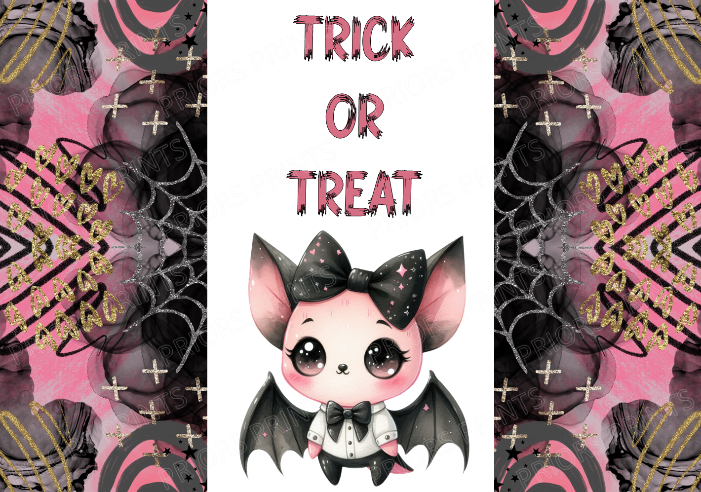 Cute Black & Pink Halloween Chocolate Bar Wrappers