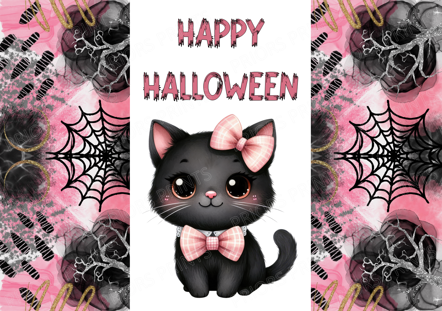 Cute Black & Pink Halloween Chocolate Bar Wrappers