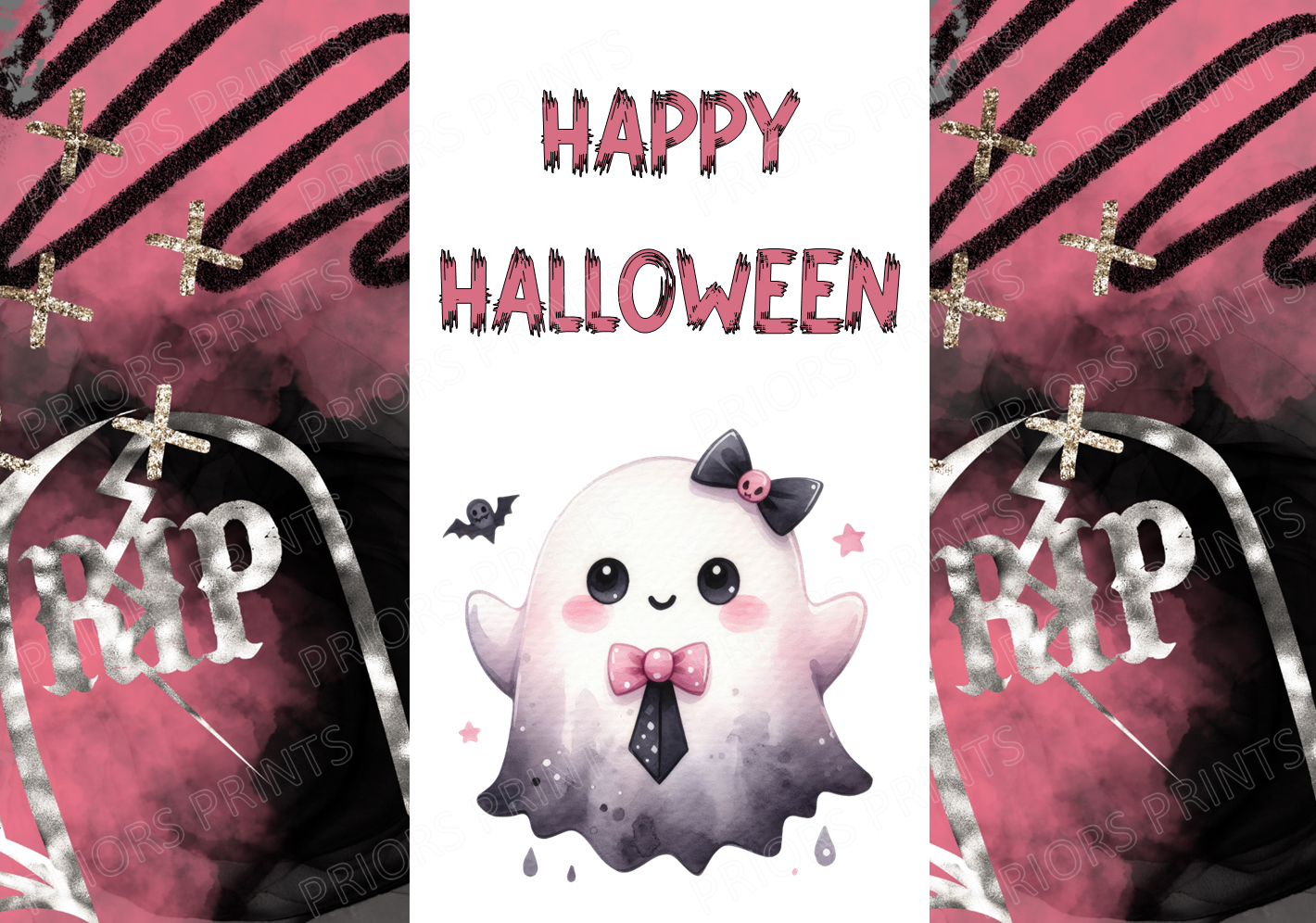 Cute Black & Pink Halloween Chocolate Bar Wrappers