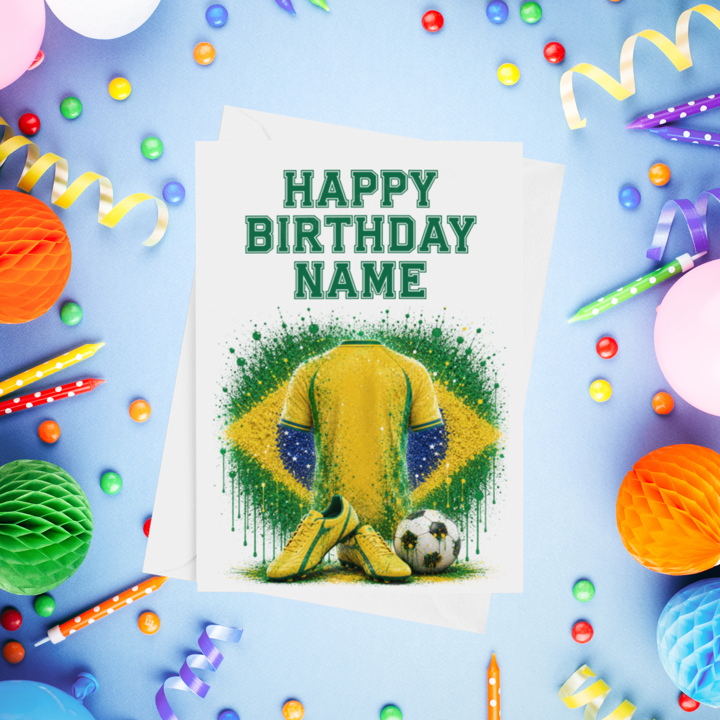 Football Shirts Personalised Birthday Card (World Teams)