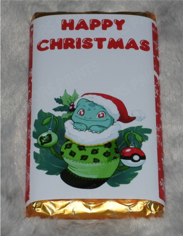 Pokemon Christmas Personalised Chocolate Bar Wrappers