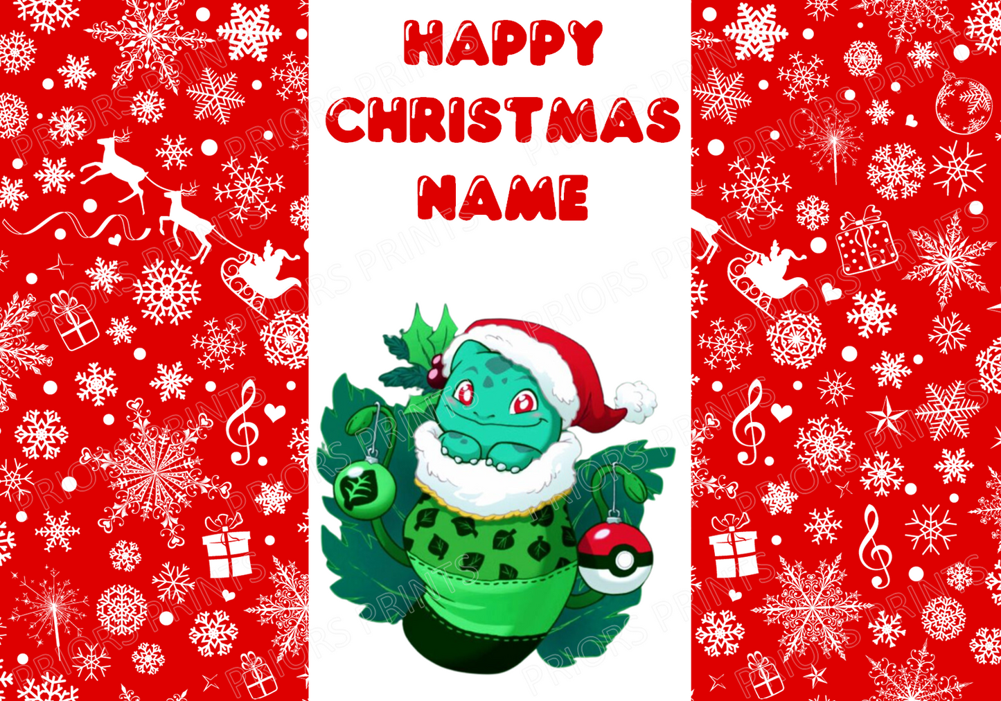 Pokemon Christmas Personalised Chocolate Bar Wrappers