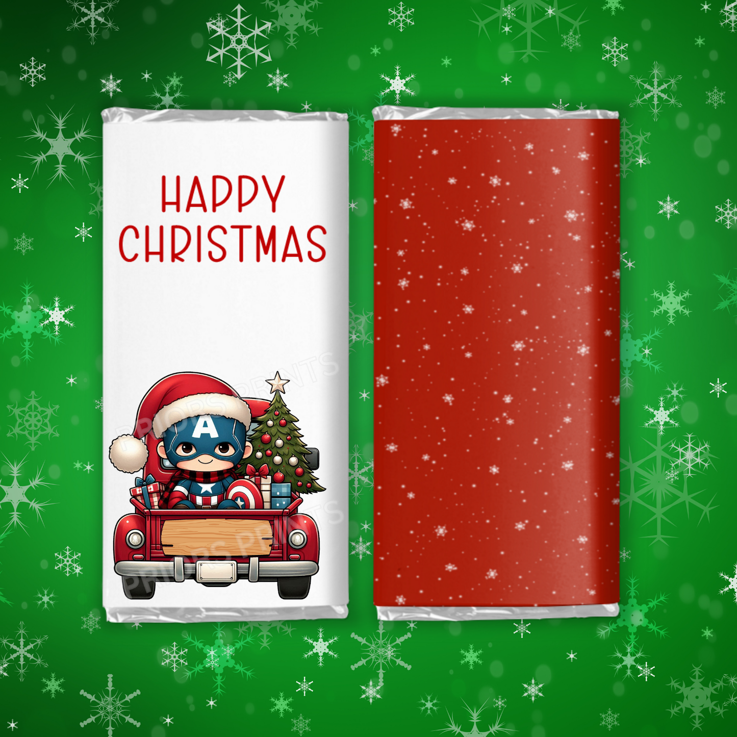 Characters in Truck Christmas Chocolate Bar Wrapper