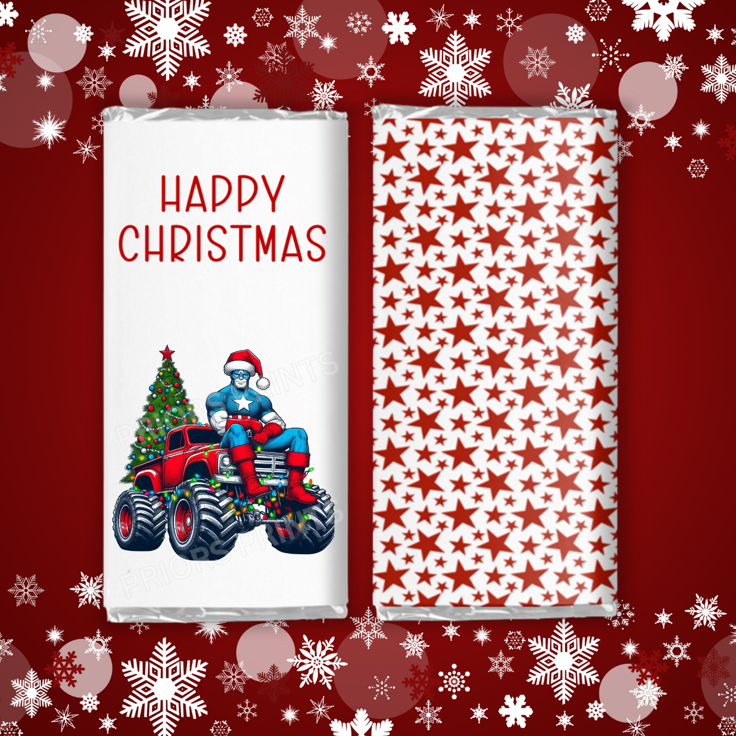Characters Driving Truck Christmas Chocolate Bar Wrapper