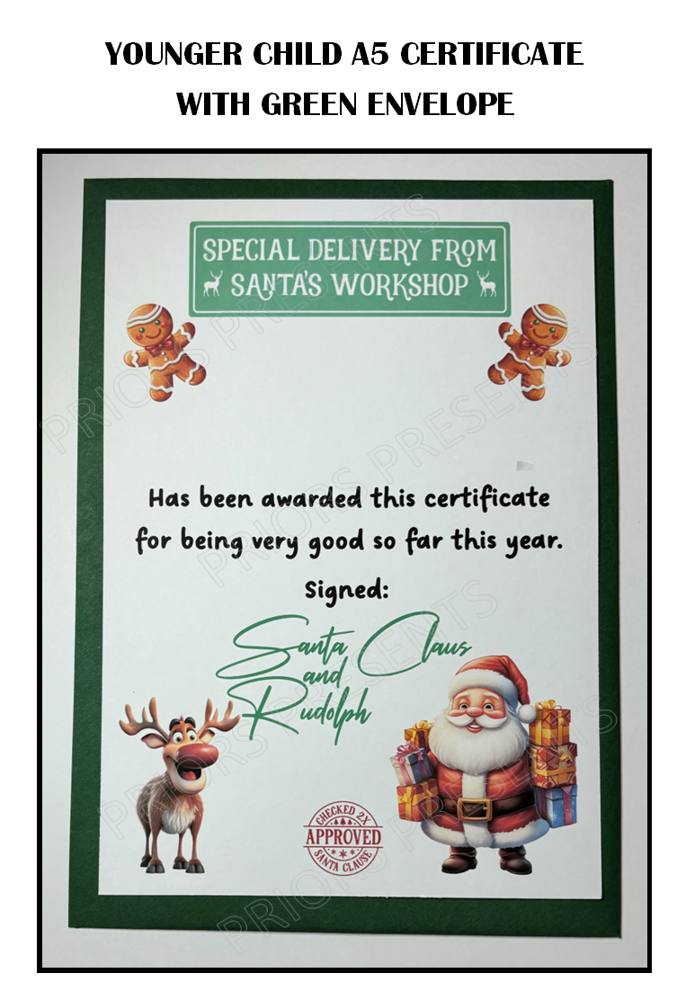 A5 Christmas Certificate