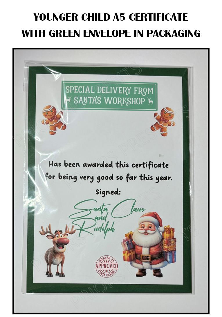 A5 Christmas Certificate