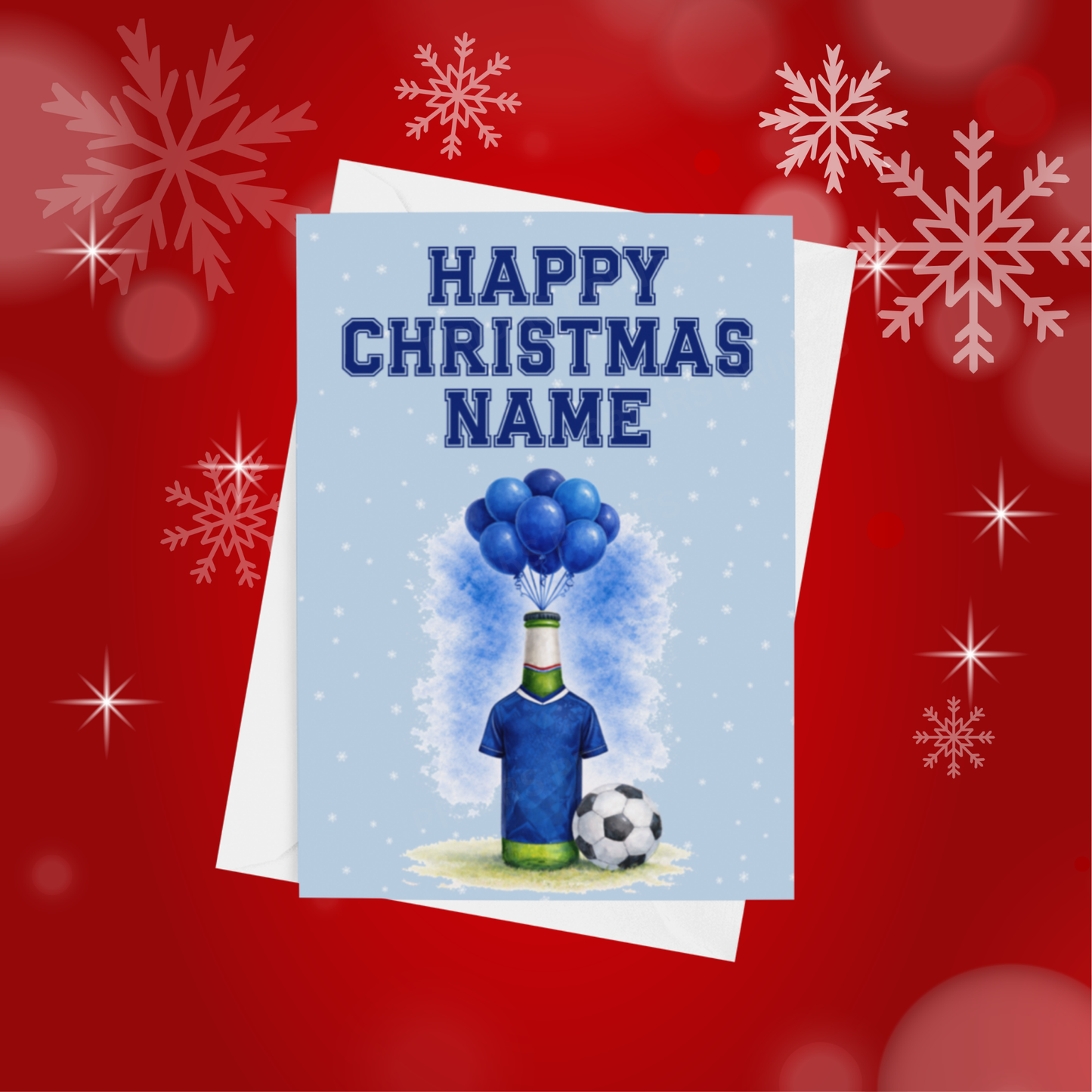 Football Team Beer Bottles Personalised Christmas Card (Premier League Teams)