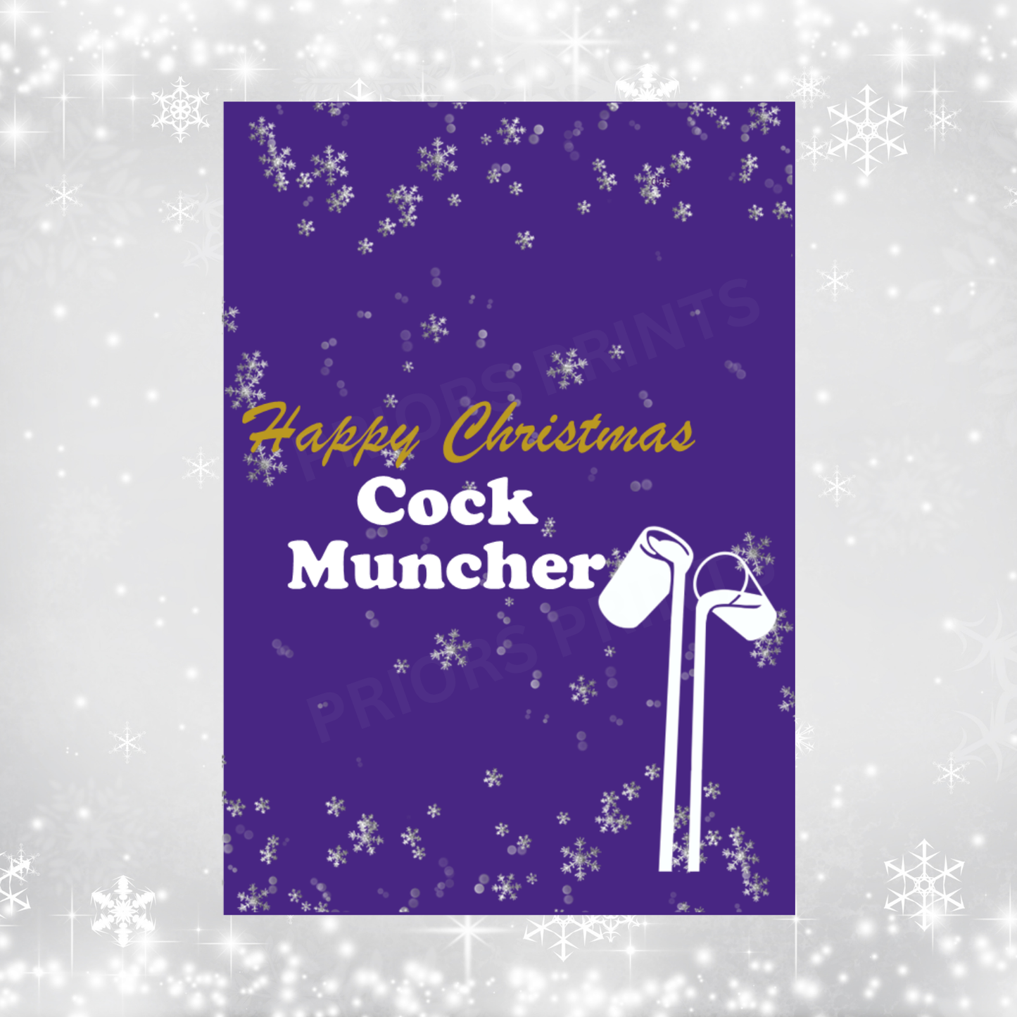 Cadburys Dairy Milk Christmas Chocolate Bar Wrapper with Swear Words