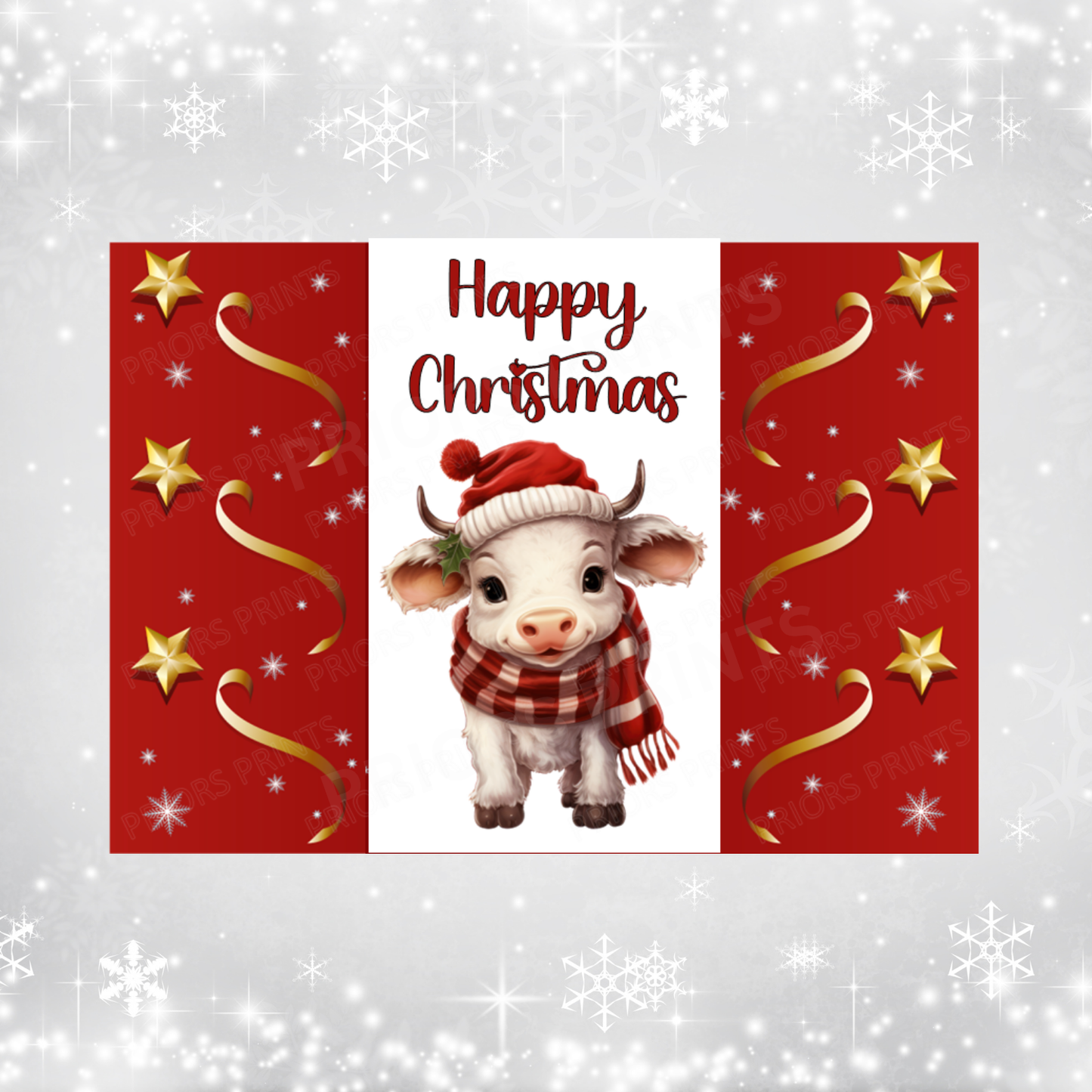 Animals in Santa Hat Christmas Chocolate Bar Wrapper