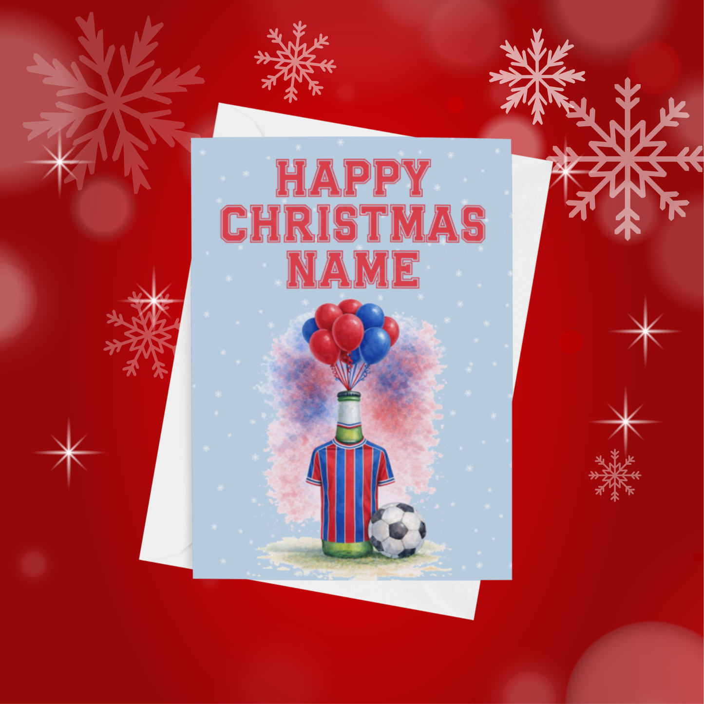 Football Team Beer Bottles Personalised Christmas Card (Premier League Teams)