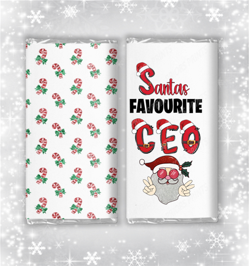 Santa's Favourite Christmas Chocolate Bar Wrapper for Teacher Nurse ect