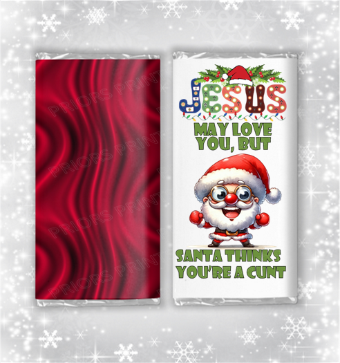 Jesus may love you offensive Christmas Chocolate Bar Wrapper