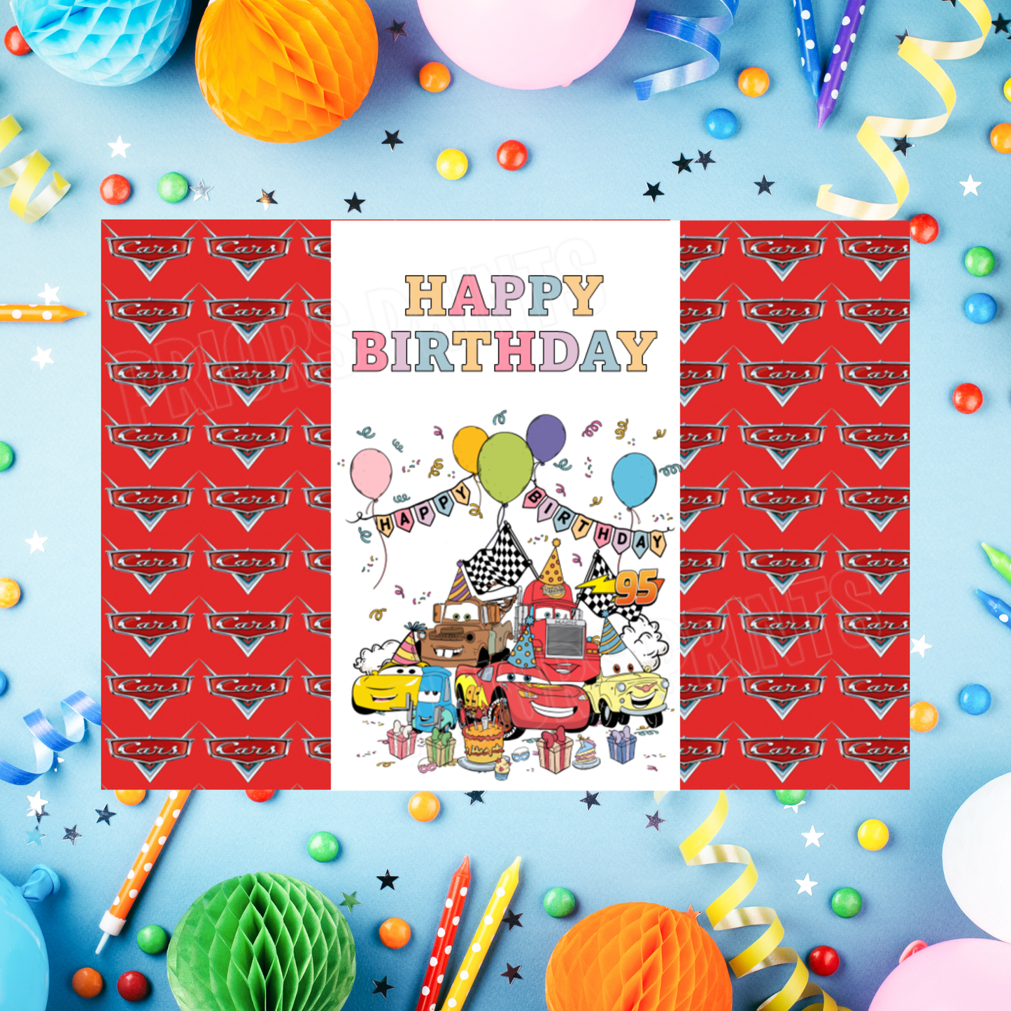 Mixed Disney Characters Birthday Chocolate Bar Wrappers I Aladdin I Beauty & The Beast I Cars I Stitch I Princess I Mickey I Spidey