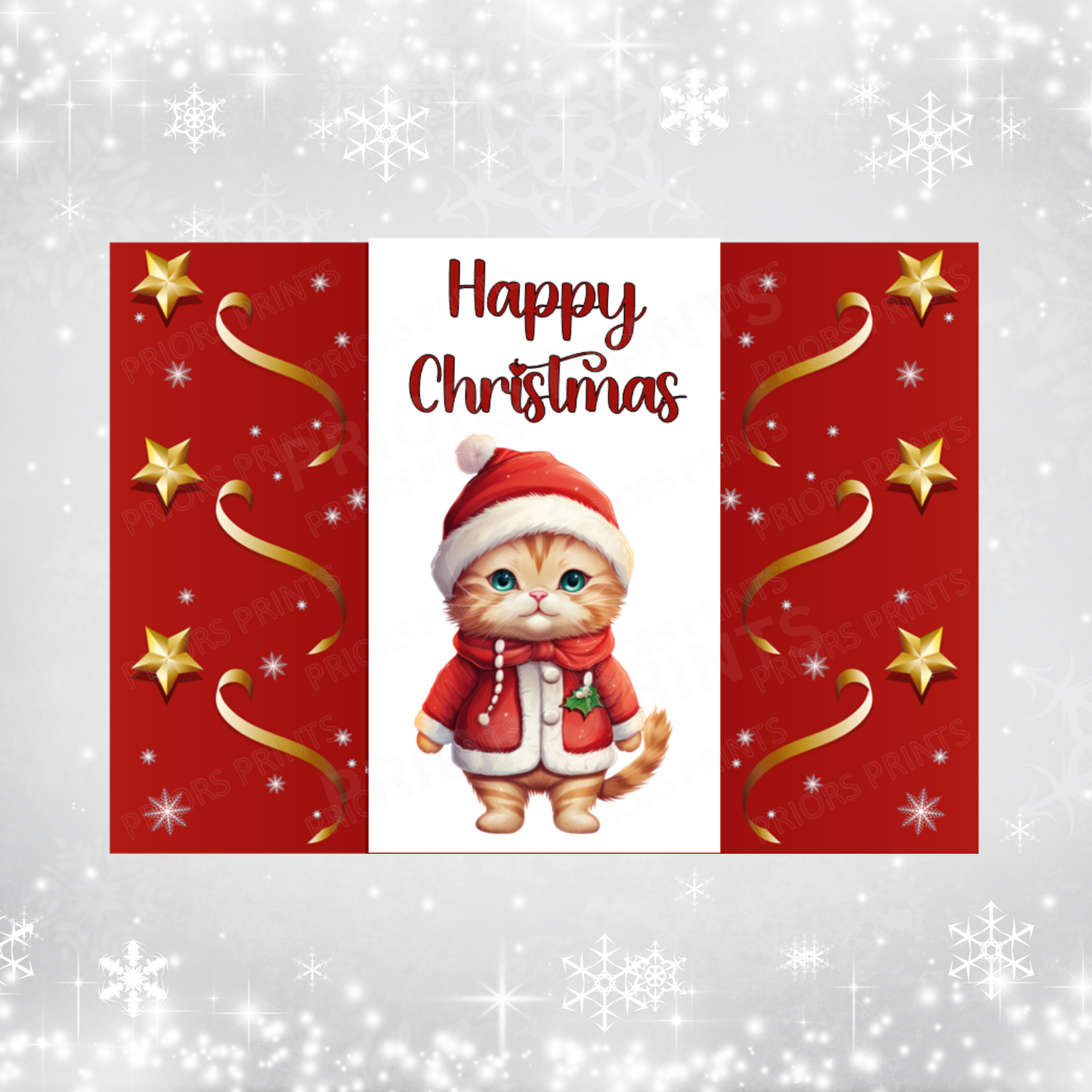 Animals in Santa Hat Christmas Chocolate Bar Wrapper