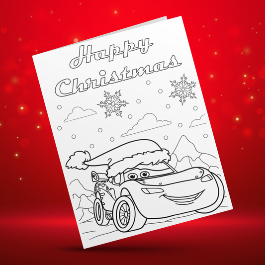 Colour Your Own Disney Cars Christmas Card