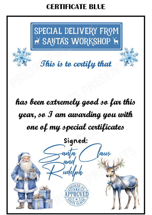 A5 Christmas Certificate