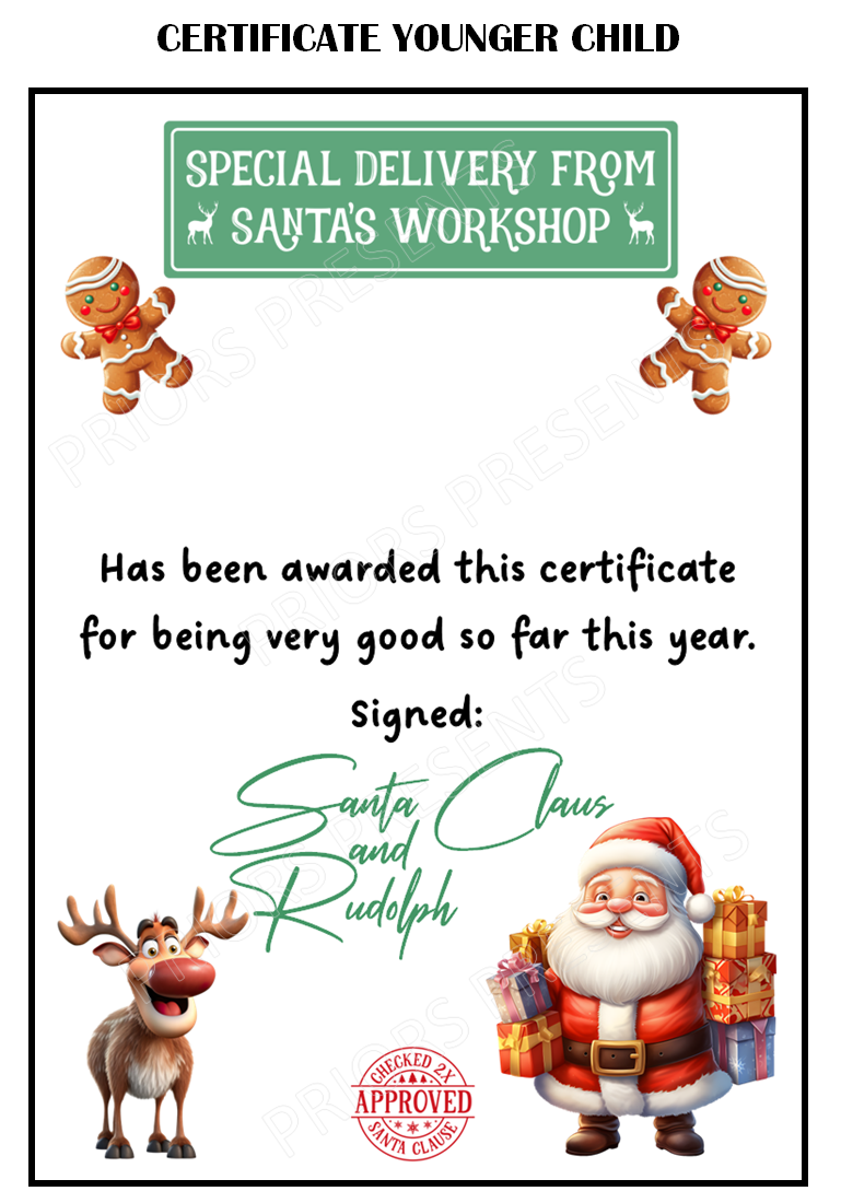 A5 Christmas Certificate