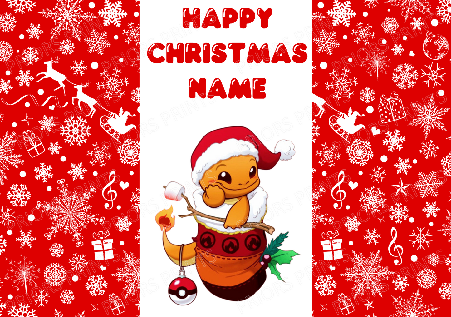 Pokemon Christmas Personalised Chocolate Bar Wrappers