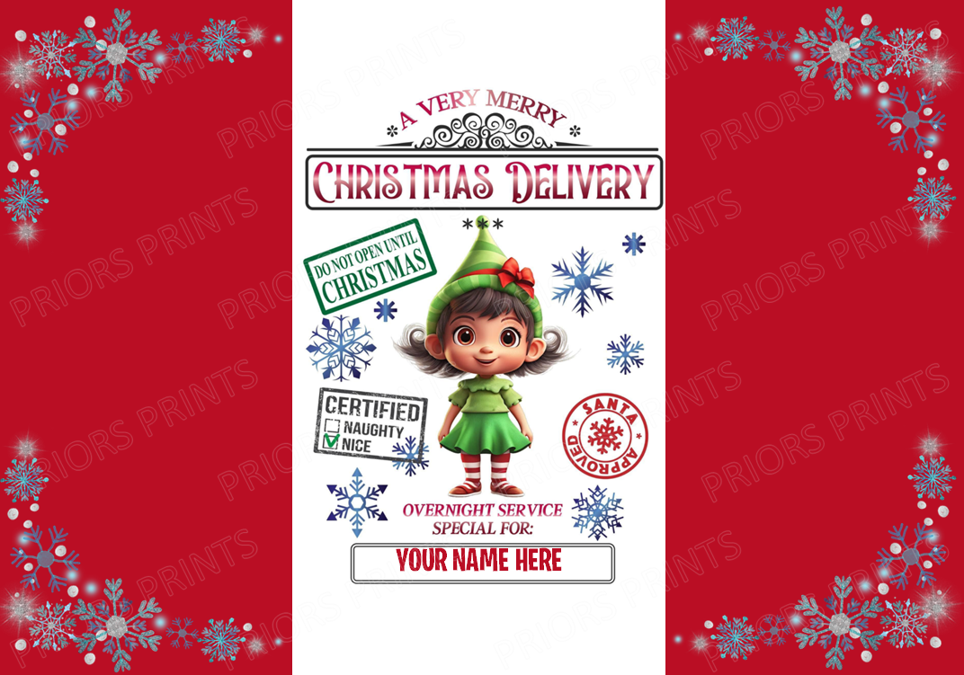 Personalised Christmas Delivery Chocolate Bar Wrappers