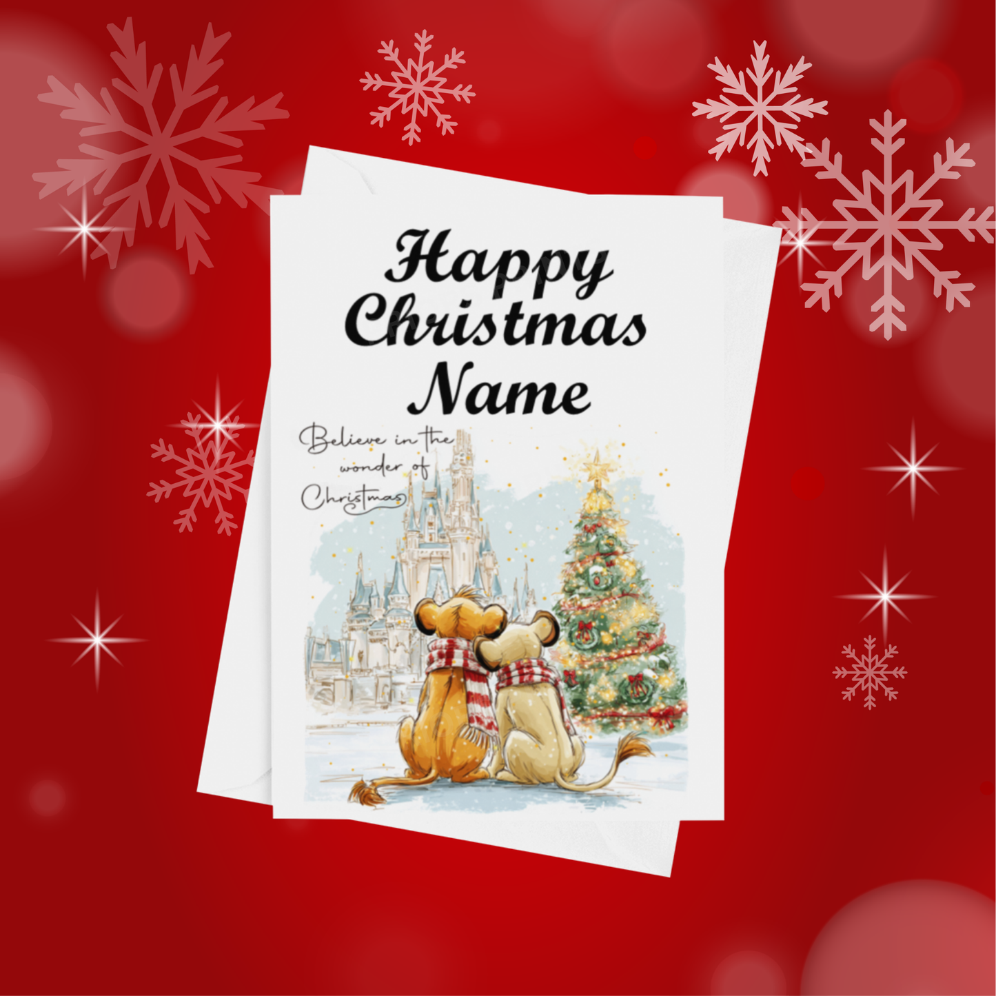 Cute Character Couples Personalised Christmas Card