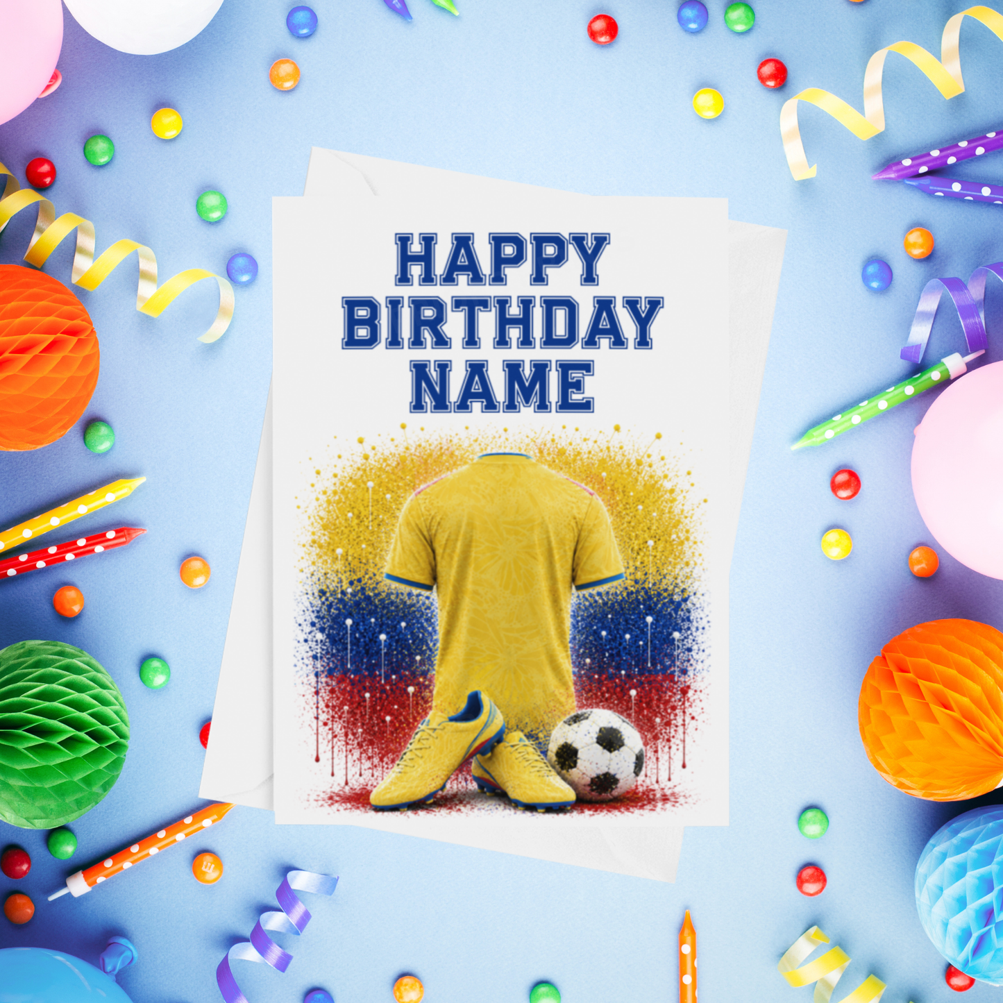 Football Shirts Personalised Birthday Card (World Teams)