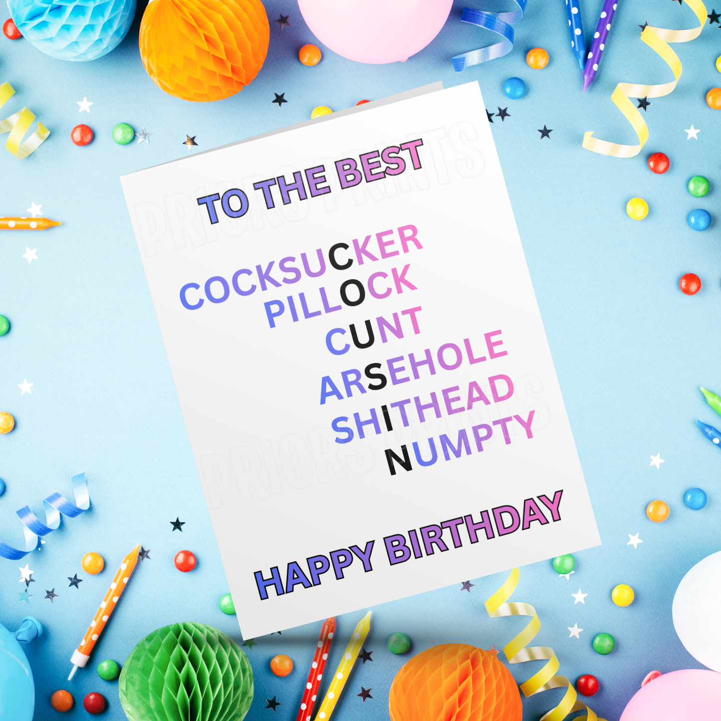 Funny/Offensive Birthday Card with Swear Words for Family Members Mum I Dad I Brother I Sister I Grandad I Daughter I Niece I Son I Nephew