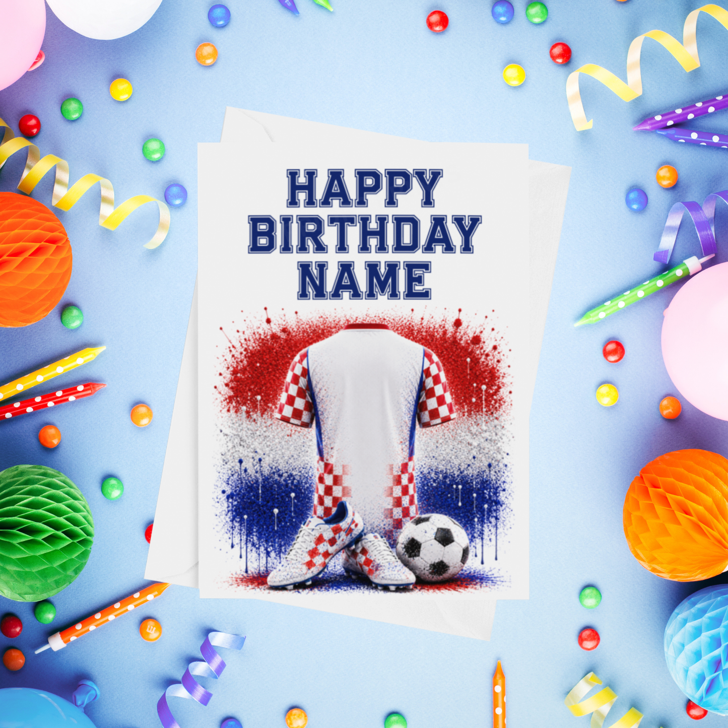 Football Shirts Personalised Birthday Card (World Teams)