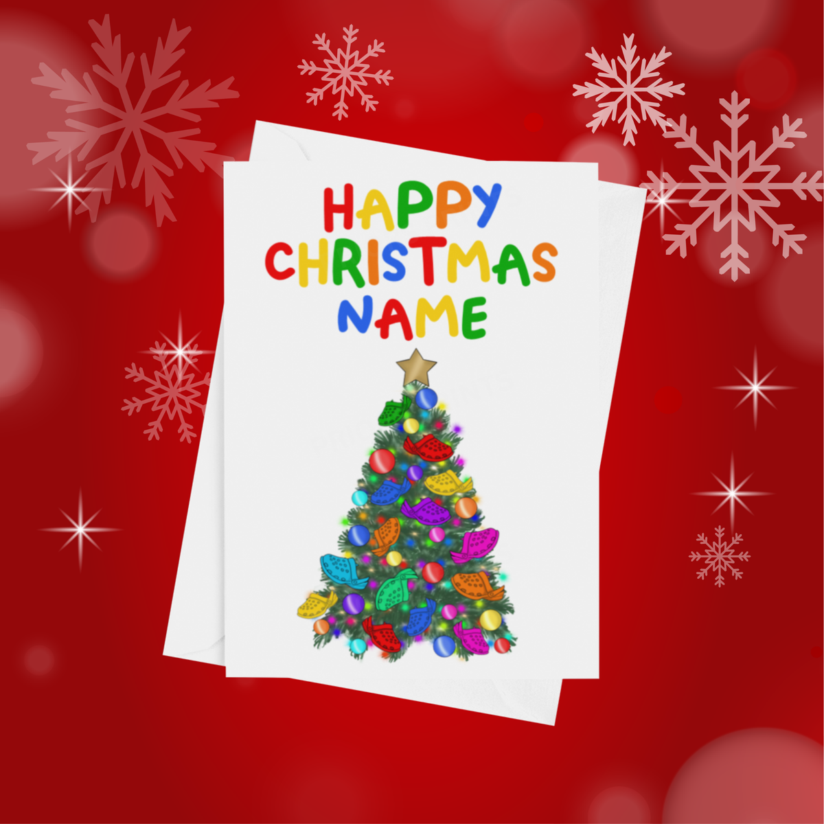 Personalised Character Christmas Tree Card