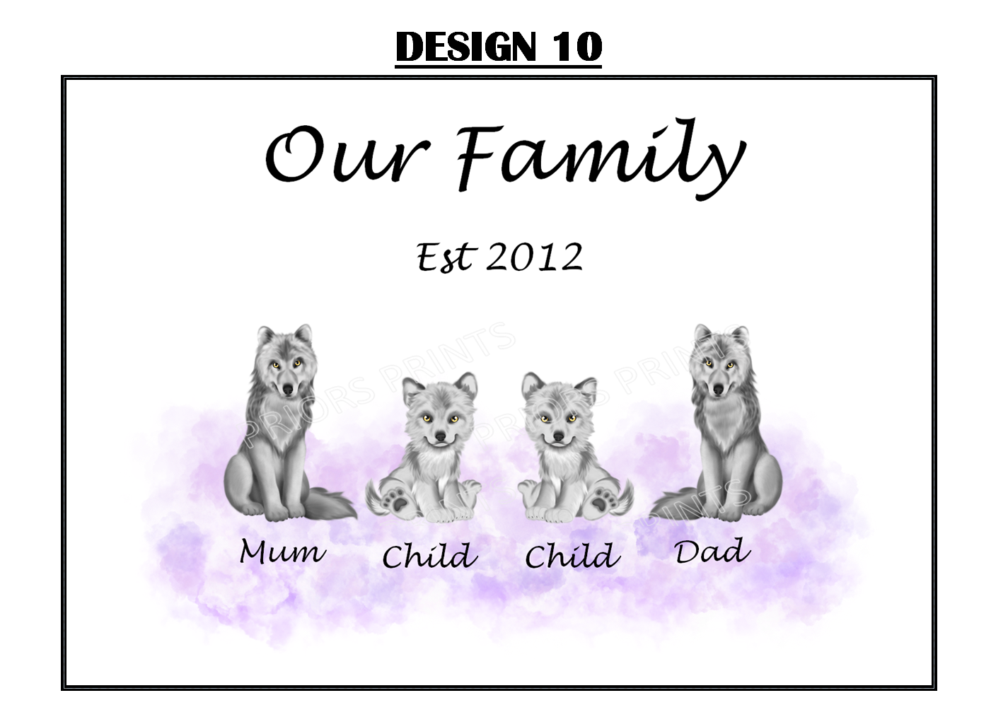 Our Family Personalised Wolf Print