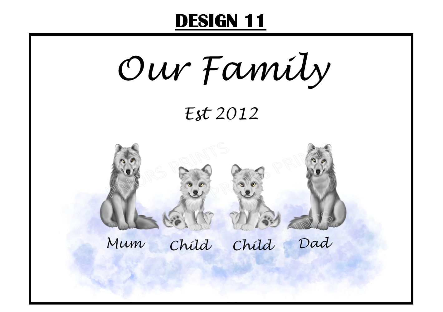 Our Family Personalised Wolf Print