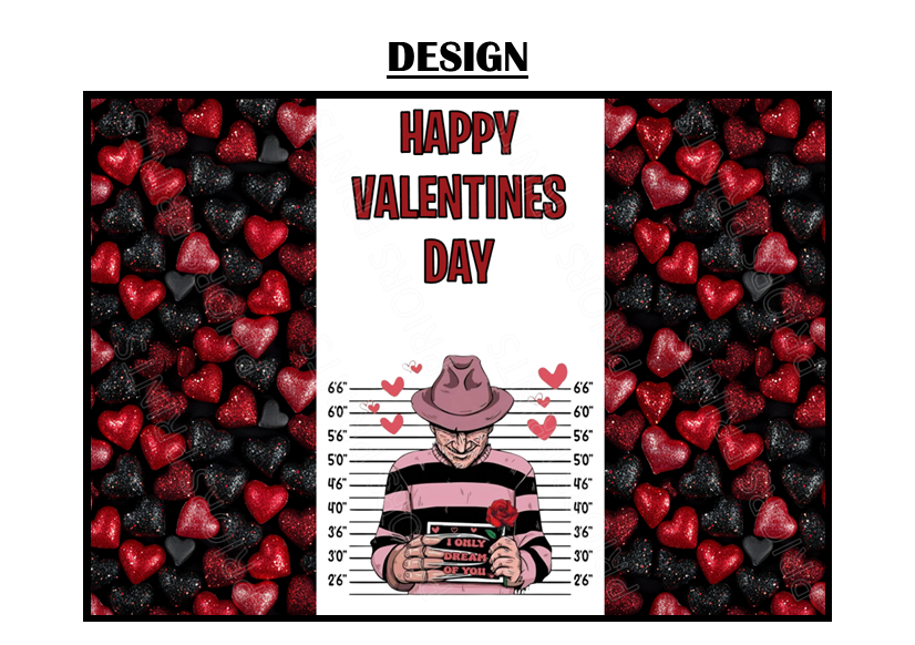 Freddy Krueger Valentines Chocolate Bar Wrapper