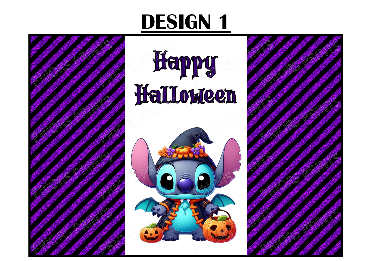 Stitch Halloween Chocolate Bar Wrappers