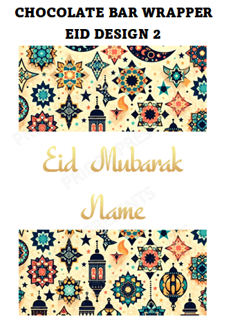 Eid Personalised Chocolate Bar Wrappers