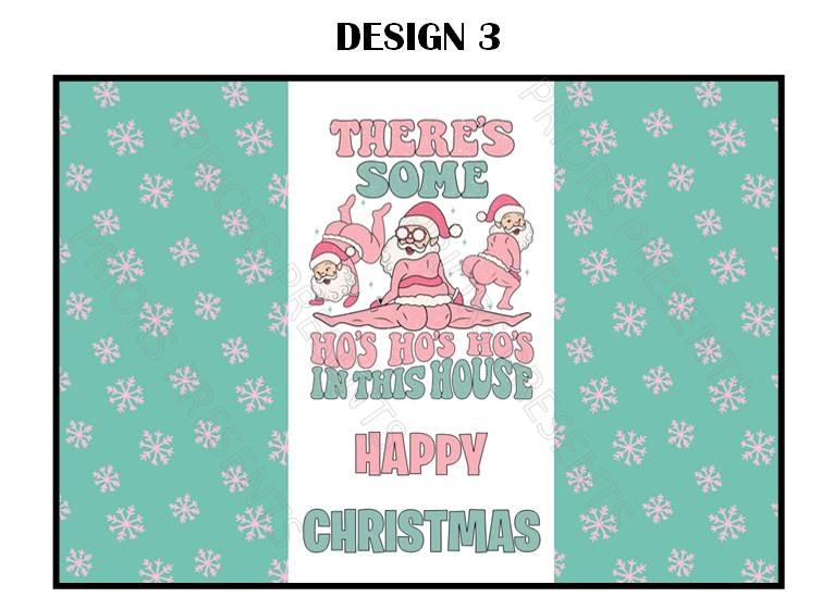 Offensive Christmas Chocolate Bar Wrappers- Mixed Designs