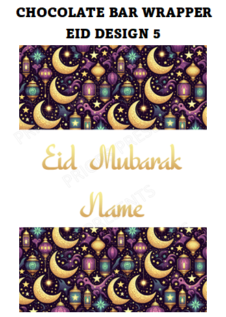 Eid Personalised Chocolate Bar Wrappers