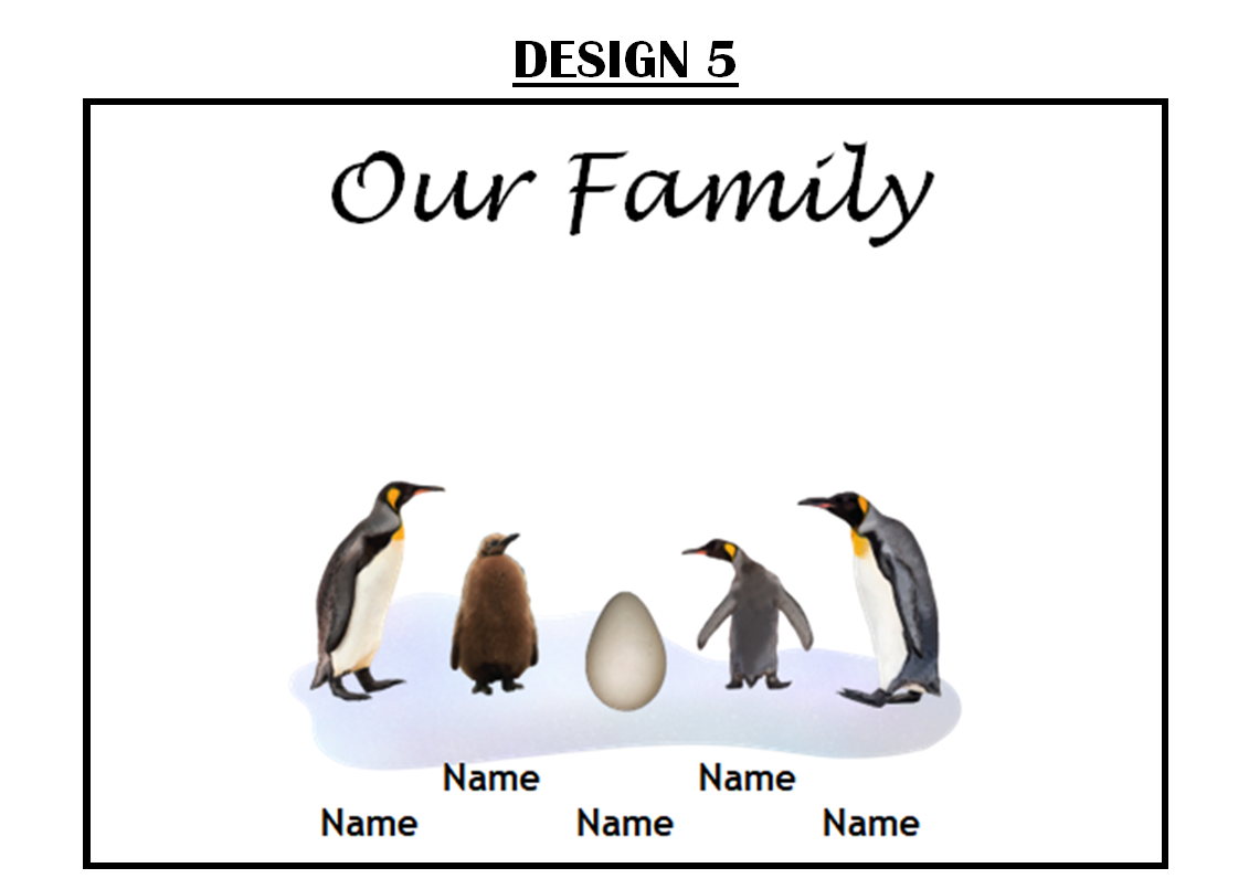 Our Family Personalised Penguin Print