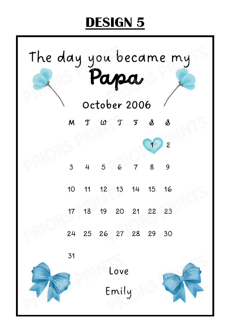 A4 Personalised Print- The Day You Became...