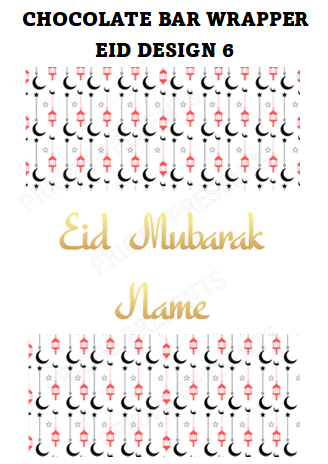 Eid Personalised Chocolate Bar Wrappers