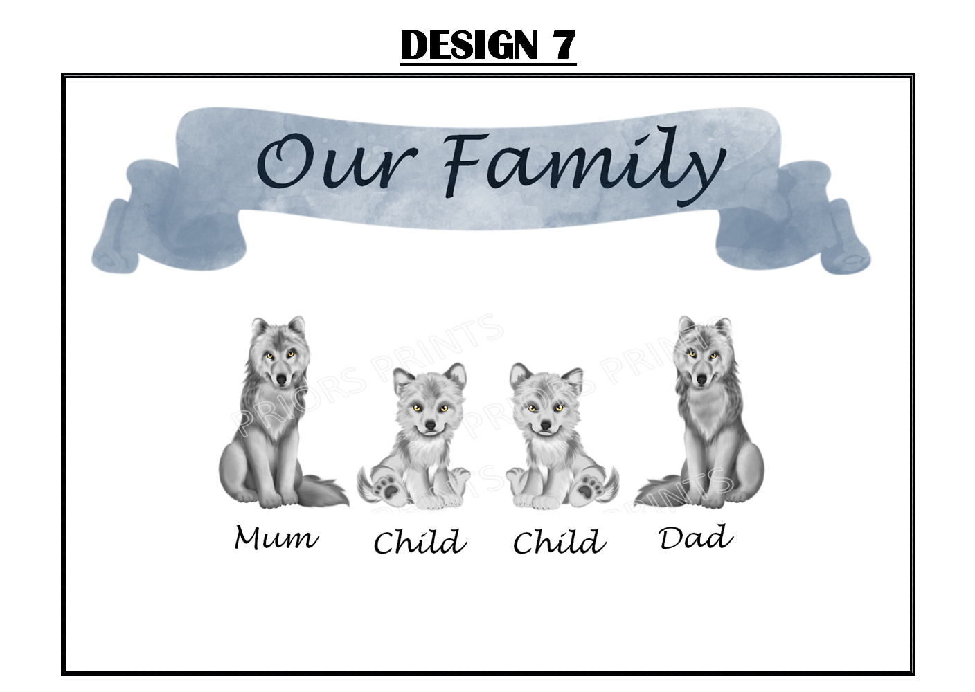 Our Family Personalised Wolf Print