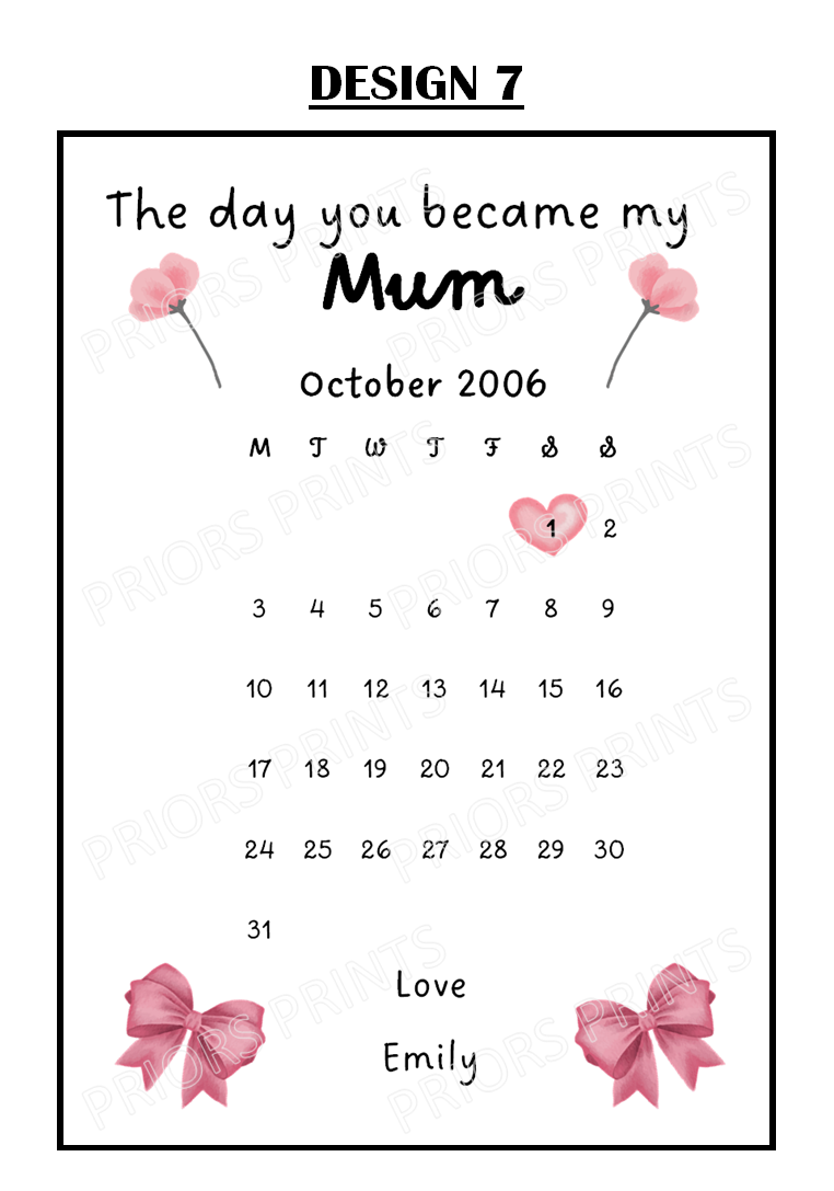 A4 Personalised Print- The Day You Became...