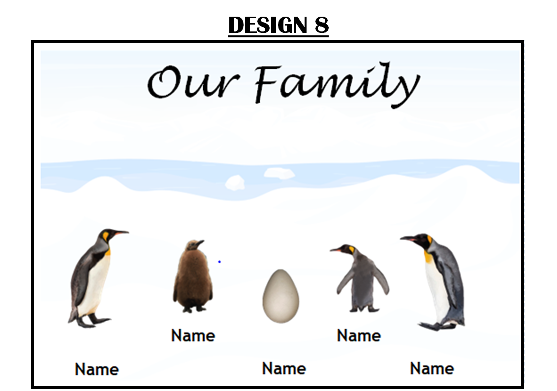 Our Family Personalised Penguin Print