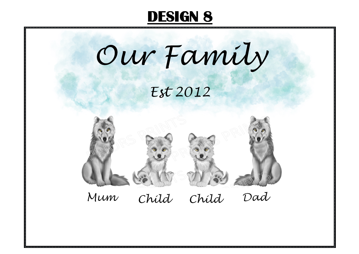 Our Family Personalised Wolf Print