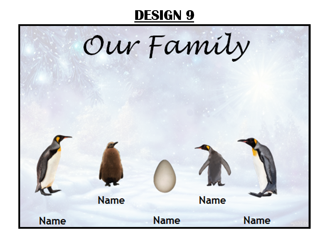 Our Family Personalised Penguin Print