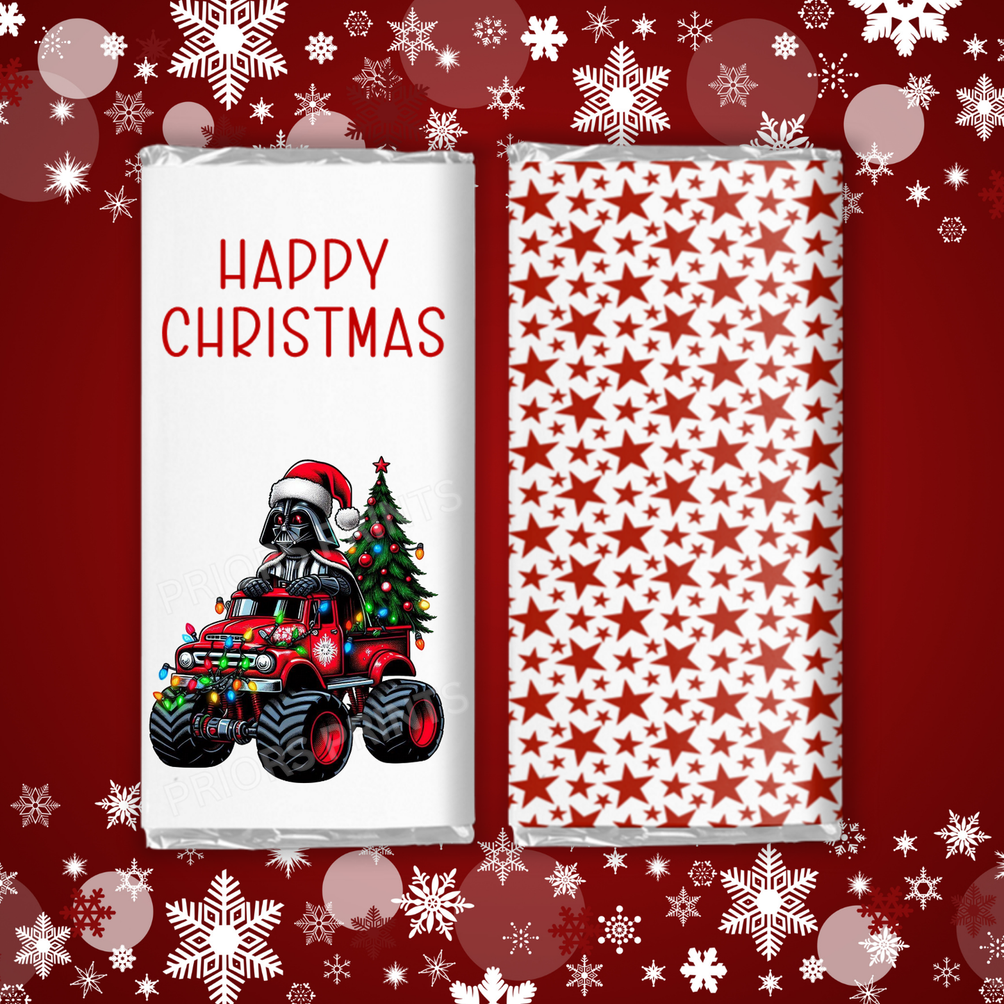 Characters Driving Truck Christmas Chocolate Bar Wrapper